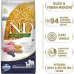 Farmina N&amp;d Ancestral Grain: Farro, Oats, Lamb, Blueberry - Complete Food for Adult Medium &amp; Maxi Dogs, 12 kg