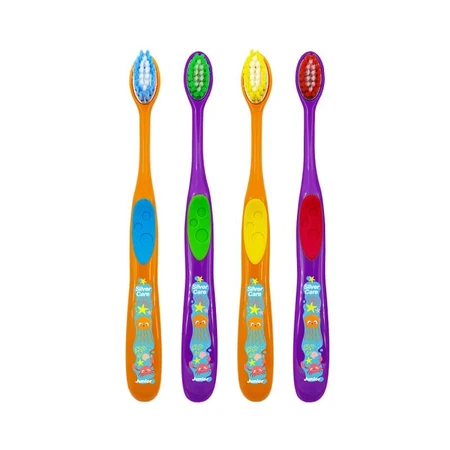 Silver Care Junior-Set – Zahnbürste mit weichen Borsten + kariesvorbeugende Zahnpasta mit Kaugummi-Geschmack, 50 ml