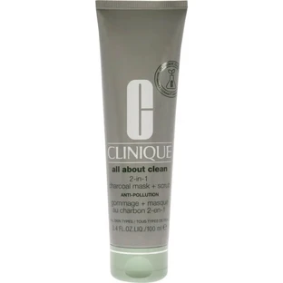 Clinique All About Clean Masque et gommage 2 en 1 au charbon - Masque purifiant pour le visage 100 ml