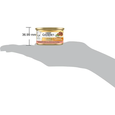 Purina Gourmet Gold Delicias de salmón en salsa - Alimento completo para gatos adultos, 85 g