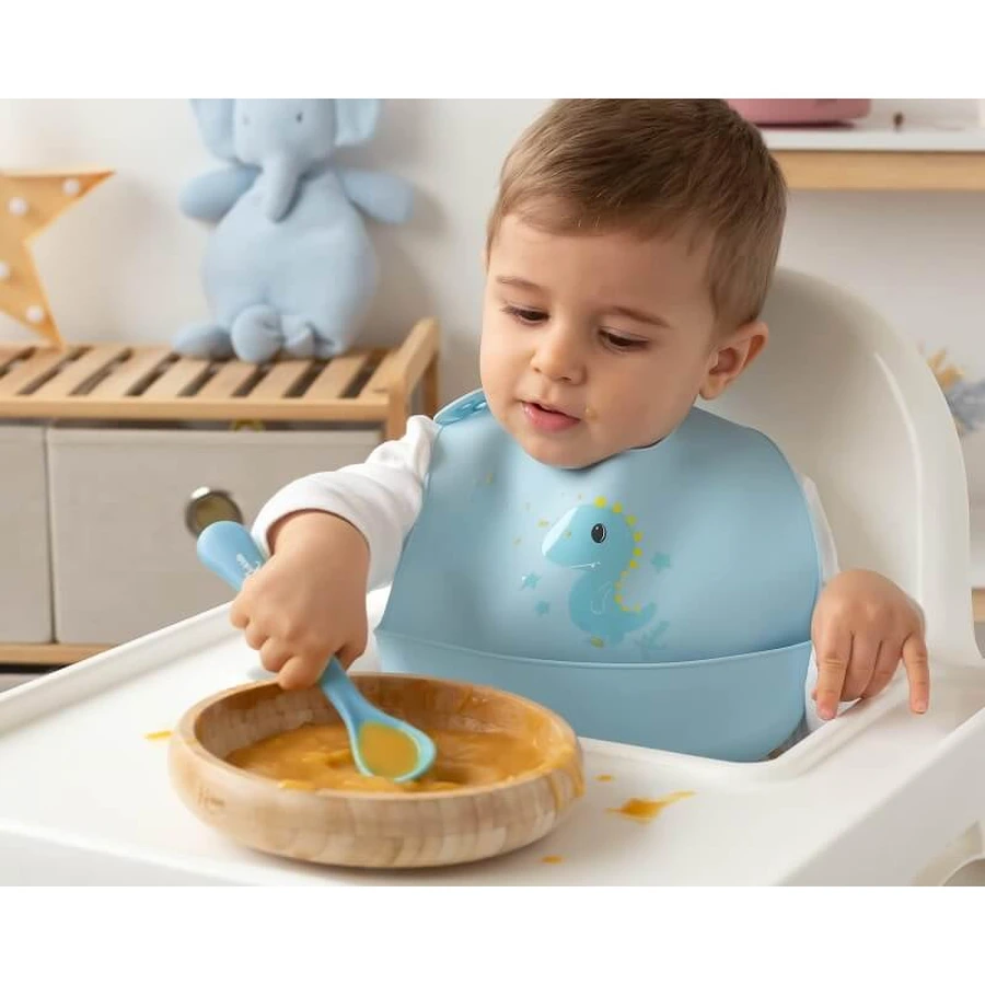 Kiokids Ergonomic Spoon for Children, Blue Polypropylene, 6m+