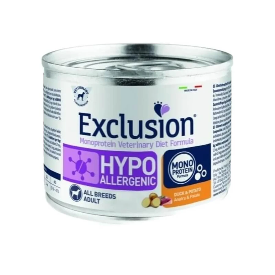 Régime d'exclusion hypoallergénique à base de canard et de pomme de terre - Aliment complet destiné aux chiens adultes présentant des intolérances alimentaires, 200 g