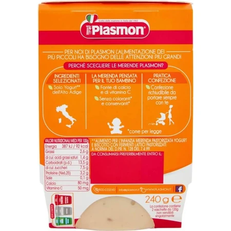 Plasmon Kinder-Snack: Kekse und Joghurt, 2 x 120 g