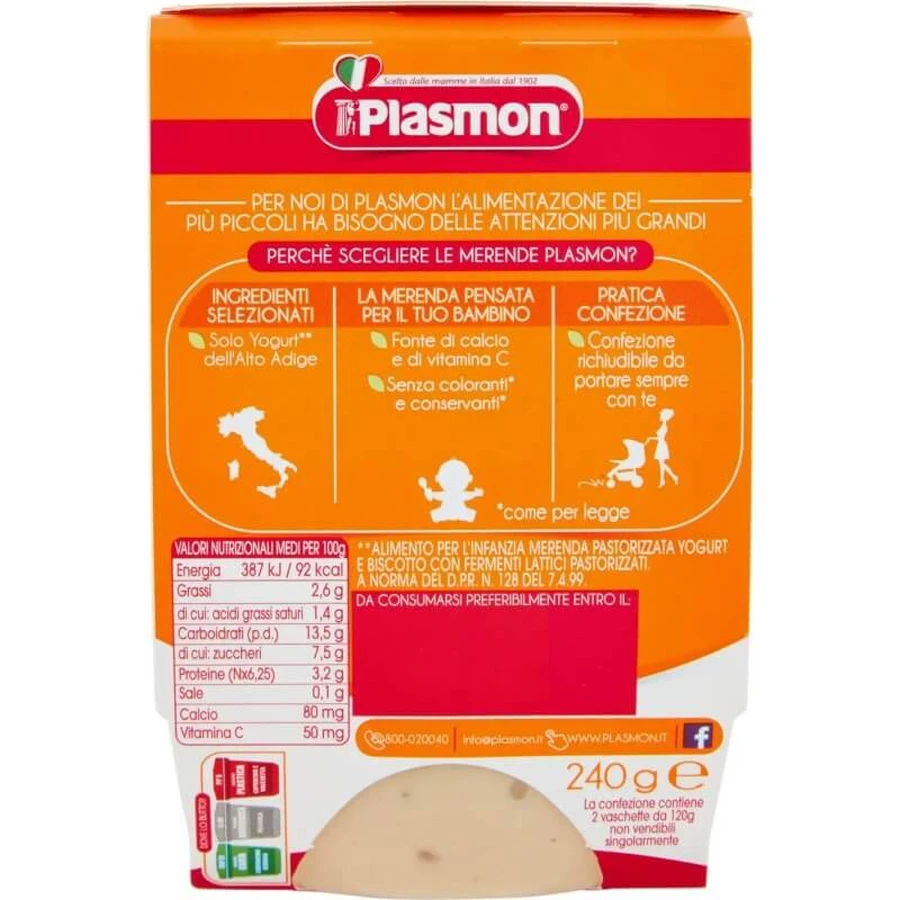 Plasmon Kinder-Snack: Kekse und Joghurt, 2 x 120 g