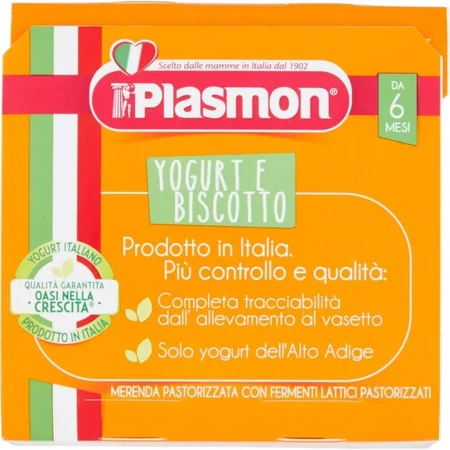 Plasmon Kinder-Snack: Kekse und Joghurt, 2 x 120 g