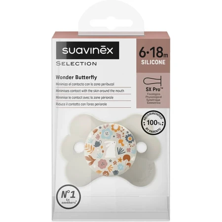 Suavinex Wonderland 6–18 meses – Chupete de silicona SX Pro Liberty, color neutro