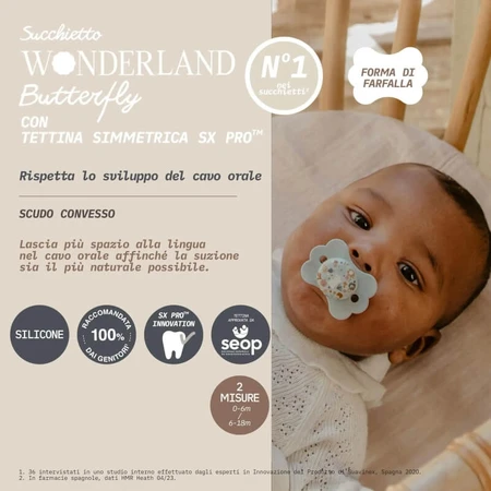 Suavinex Wonderland 6–18 meses – Chupete de silicona SX Pro Liberty, color neutro