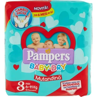 Pampers Baby Dry Pull-Ups – 19 Windeln, Größe 3 (Midi), für Babys mit einem Gewicht von 6 bis 11 kg
