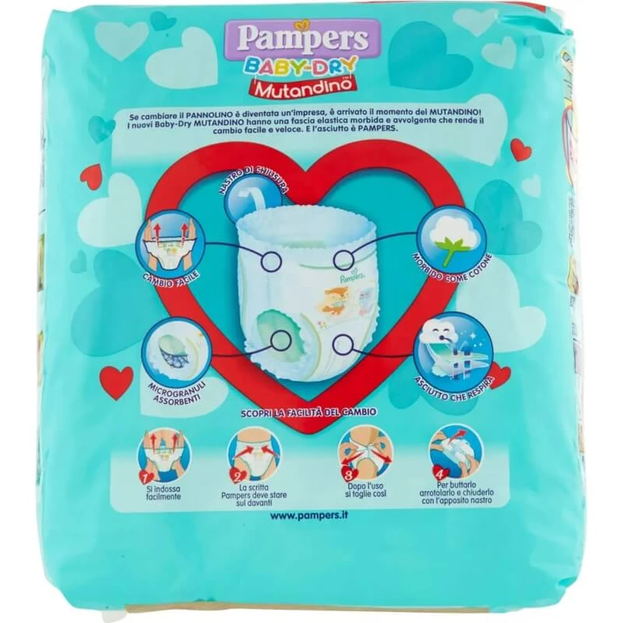 Pampers Baby Dry Pull-Ups – 19 Windeln, Größe 3 (Midi), für Babys mit einem Gewicht von 6 bis 11 kg