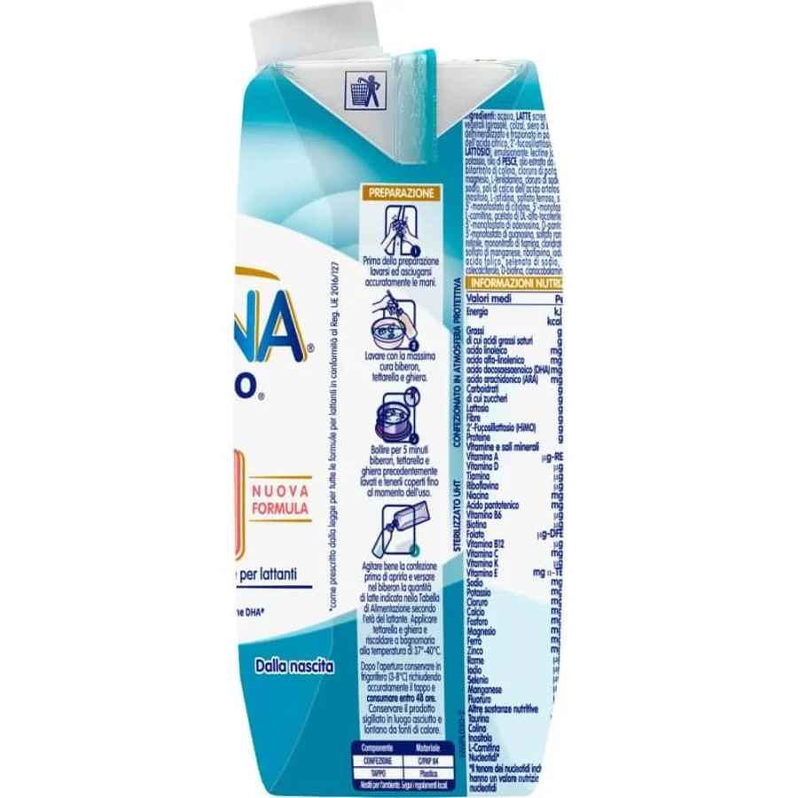 Nestle Nidina optipro 1 - latte liquido per lattanti fino al 6° mese 500 ml