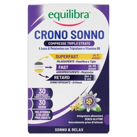 Equilibra Crono Sonno 30 tabletten – een voedingssupplement voor slaap en ontspanning