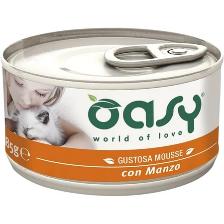 Oasy We Cat Caprice Mousse de bœuf - Aliment complet pour chats adultes, 85 g