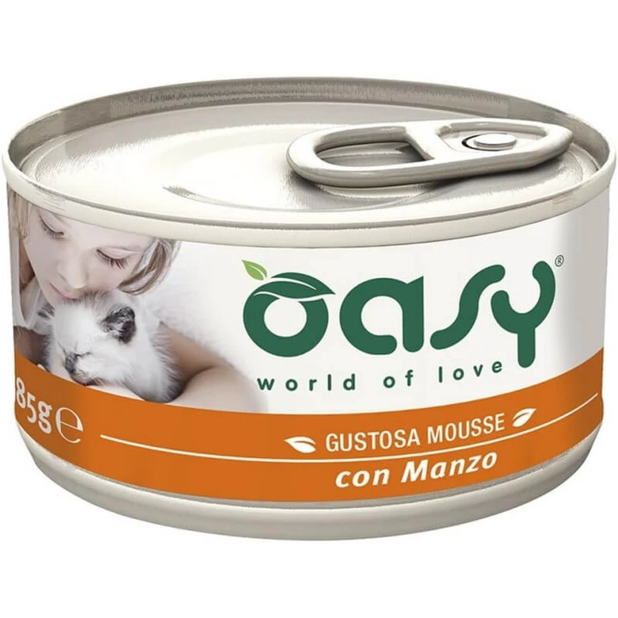 Oasy We Cat Caprice Mousse de bœuf - Aliment complet pour chats adultes, 85 g