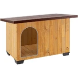 Ferplast Baita 100 - Outdoor dog house made of sustainable wood with a waterproof roof and insulated feet, 101x56.5x64 cm