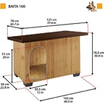 Ferplast Baita 100 - Outdoor dog house made of sustainable wood with a waterproof roof and insulated feet, 101x56.5x64 cm