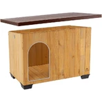 Ferplast Baita 100 - Outdoor dog house made of sustainable wood with a waterproof roof and insulated feet, 101x56.5x64 cm