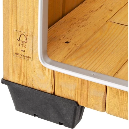 Ferplast Baita 100 - Outdoor dog house made of sustainable wood with a waterproof roof and insulated feet, 101x56.5x64 cm