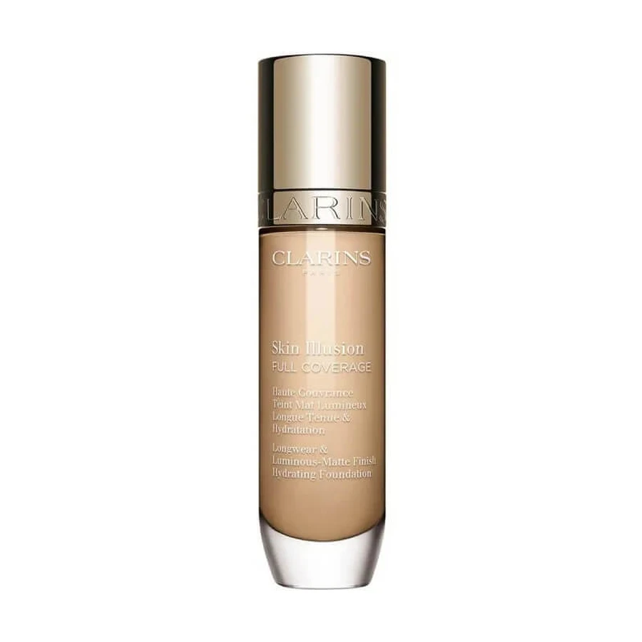 Clarins Skin Illusion Full Coverage – Strahlende, matte Foundation – Nr. 105n