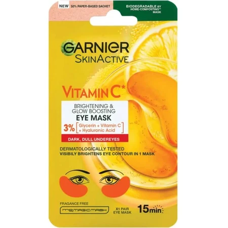 Masque pour les yeux Garnier Skin Active à la vitamine C - 2 patchs éclaircissants pour les yeux