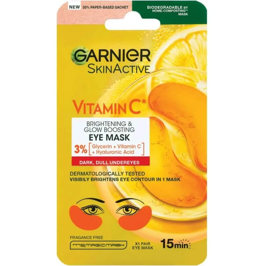 Masque pour les yeux Garnier Skin Active à la vitamine C - 2 patchs éclaircissants pour les yeux
