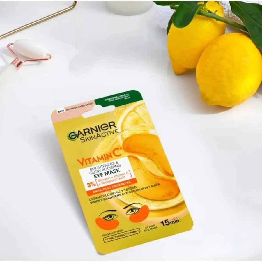 Masque pour les yeux Garnier Skin Active à la vitamine C - 2 patchs éclaircissants pour les yeux