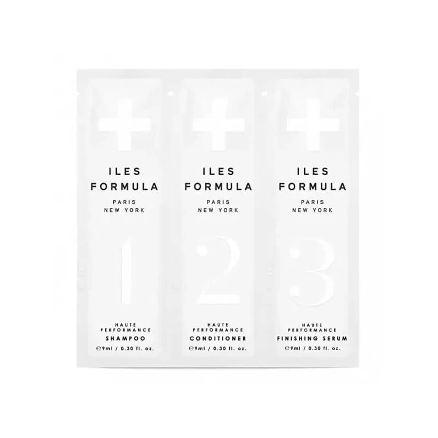 Iles Formula-proefset – 9 ml shampoo + 9 ml conditioner + 9 ml serum
