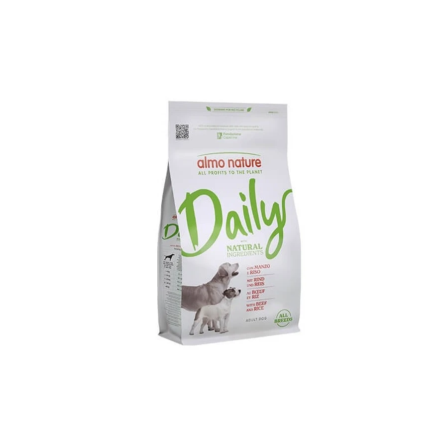 Almo Nature Daily Maintenance para perros adultos con ternera y arroz - Alimento completo para perros adultos de todos los tamaños, 12 kg
