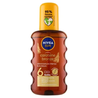 Nivea Sun Carotene Bronze Oil Spray Sunscreen, SPF 6, Low Protection, 200 ml