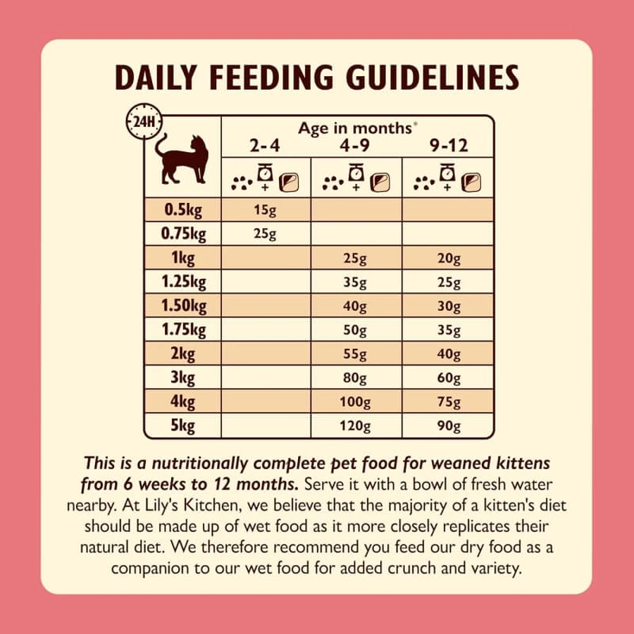 Lily's Kitchen Kitten Chicken and White Fish - Dry Food for Kittens, 800 g