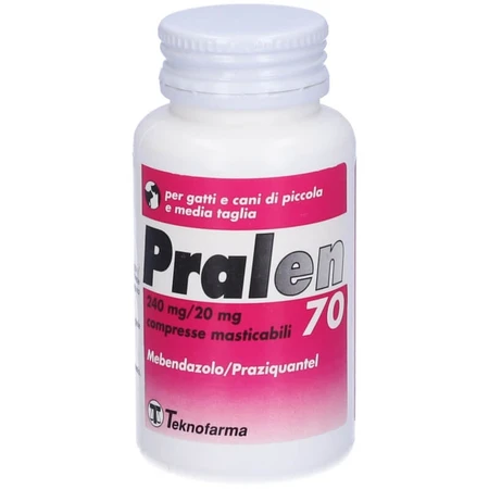 Teknofarma Pralen - 70 chewable tablets, veterinary antiparasitic treatment for dogs and cats