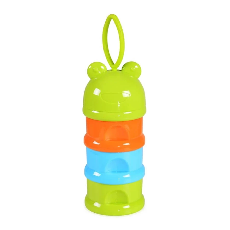 Cangaroo Frog Boy - Draagbare melkpoederdispenser met 4 vakjes