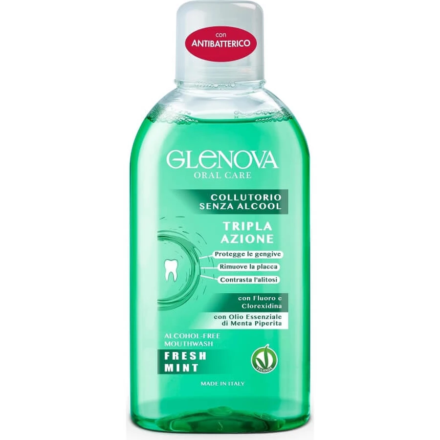 Enjuague bucal sin alcohol Glenova Fresh Mint, 400 ml