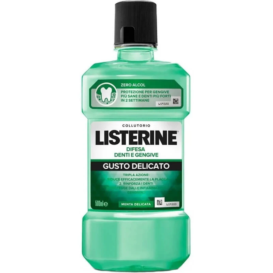 Listerine Teeth and Gums Defense - Enjuague bucal de sabor suave, 500 ml
