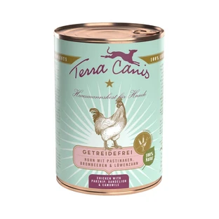 Terra Canis Grain-Free Chicken with Parsnip - Complete Food for Adult Dogs with Grain Intolerances, 400 g