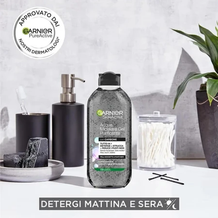 Garnier Skinactive – Reinigendes Mizellenwasser-Gel mit Aktivkohle, 400 ml