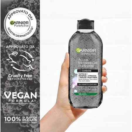 Garnier Skinactive – Reinigendes Mizellenwasser-Gel mit Aktivkohle, 400 ml