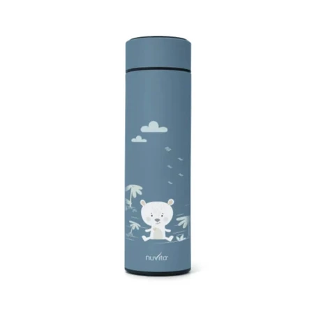 Botella térmica Nuvita con termómetro LED, azul claro, 500 ml