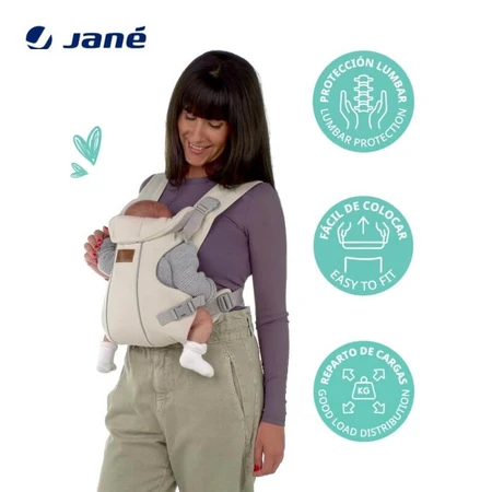 Jane Dual Dotanic – Ergonomische Babytrage für Neugeborene bis 15 kg mit 3 Tragepositionen – Grün