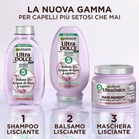 Garnier Ultra Gentle Rice Water &amp; Starch - Smoothing Mask 340 ml