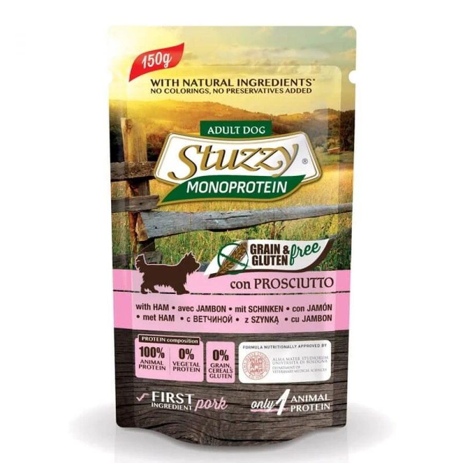 Stuzzy Monoprotein Grain- and Gluten-Free Prosciutto - Complete Food for Adult Dogs, 150 g