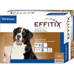 Virbac Effitix - 4 spot-on-pipetten ter preventie van parasieten voor honden met een gewicht van 40–60 kg
