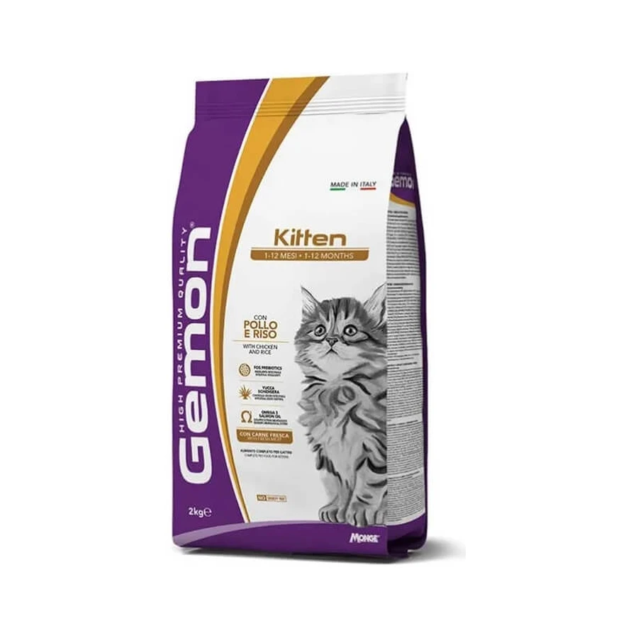 Gemon Kitten (1–12 months) Chicken and Rice - Dry Cat Food, 2 kg
