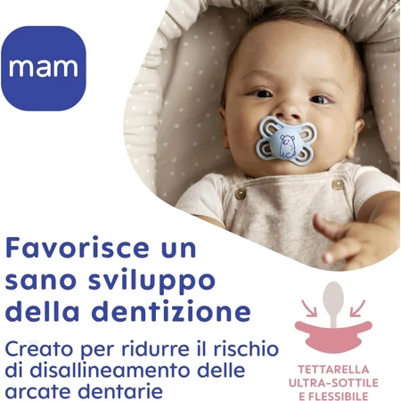 Mam Perfect 16m+ - Light Blue Silicone Pacifier