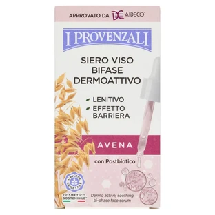 I Provenzali Sérum visage dermoactif à l'avoine biphasé - Soin hydratant apaisant pour peaux sensibles, 30 ml