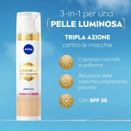 Nivea Luminous 630 Anti-Dark Spot 3-in-1 - CC-fluid SPF 30 - Nr. 02 Medium
