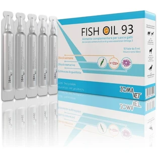 Zoma vet Zomavet Aceite de pescado 93 de salmón - Complemento alimenticio para mascotas, 10 viales de 5 ml cada uno