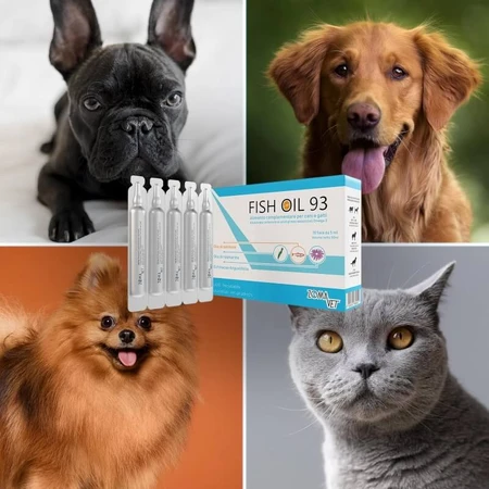 Zoma vet Zomavet Aceite de pescado 93 de salmón - Complemento alimenticio para mascotas, 10 viales de 5 ml cada uno