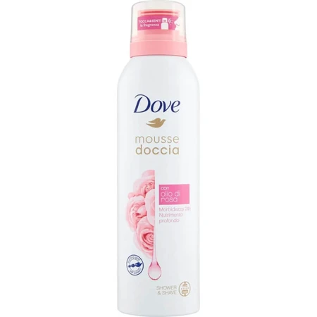 Dove Shower Mousse - Shower Gel with Rose Oil, 200 ml
