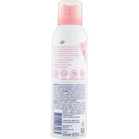 Dove Shower Mousse - Shower Gel with Rose Oil, 200 ml