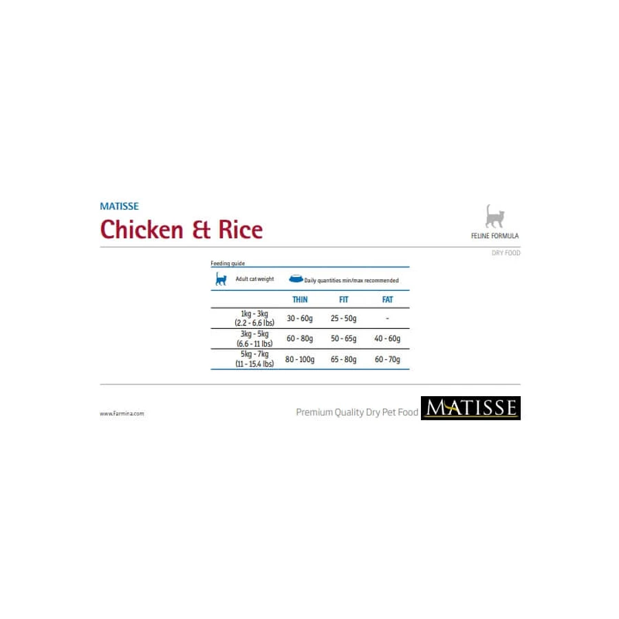 Farmina Matisse Poulet & Riz - Aliment complet pour chat, 1,5 kg